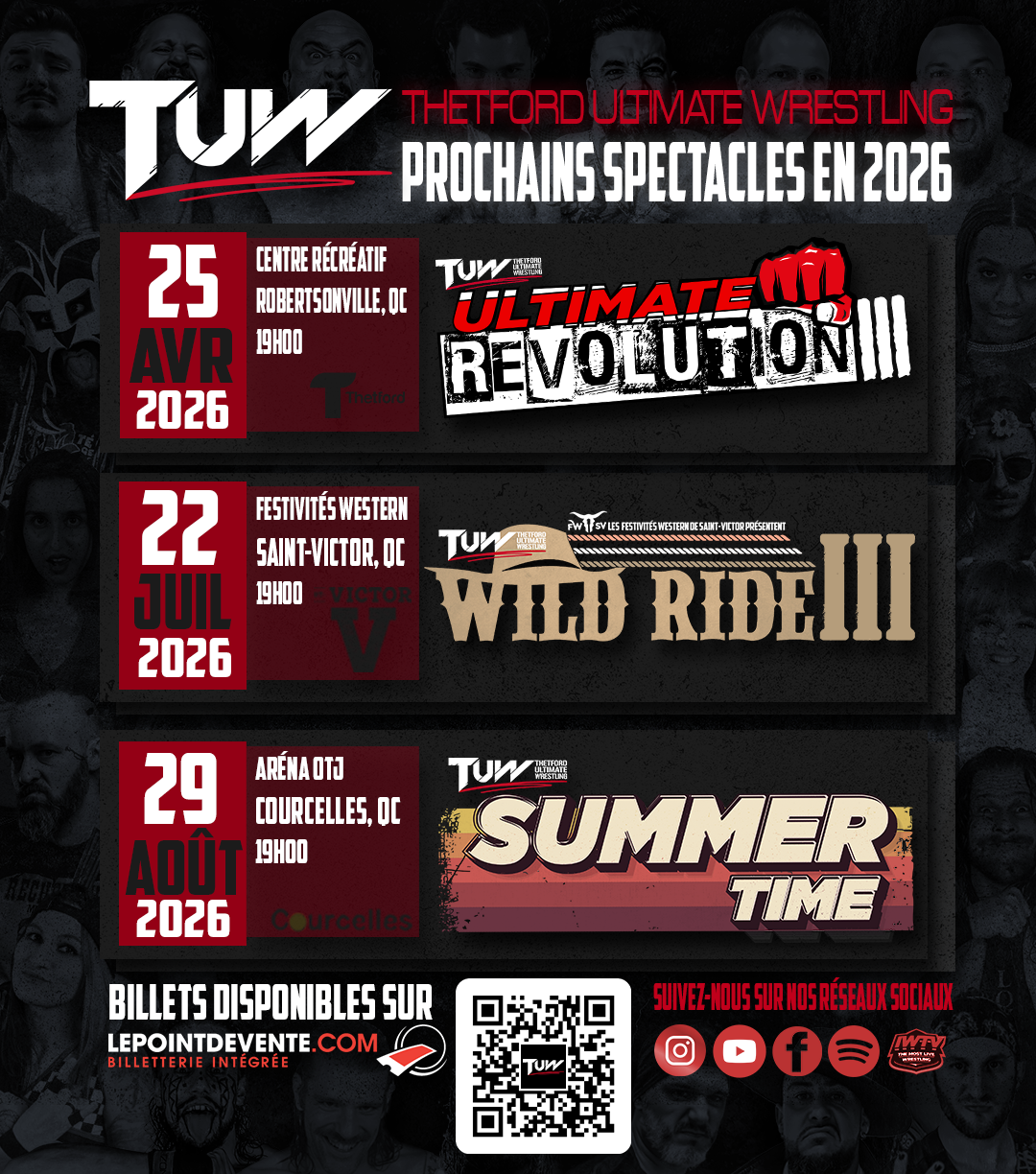 Calendrier TUW 2026
